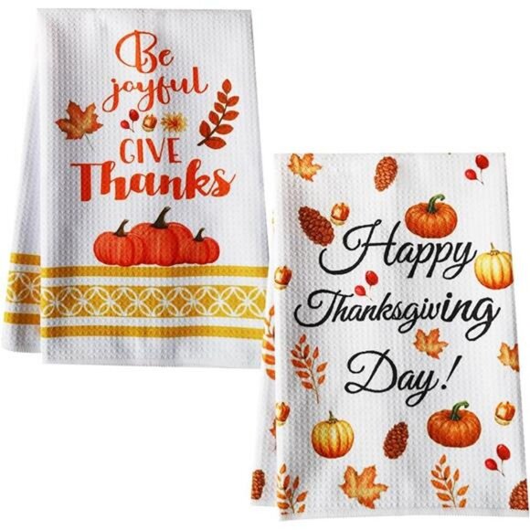 Thanksgiving Decorations Indoor, 2 PCS Thanks Giving Day Decor Fall Kitchen - Picture 1 of 8